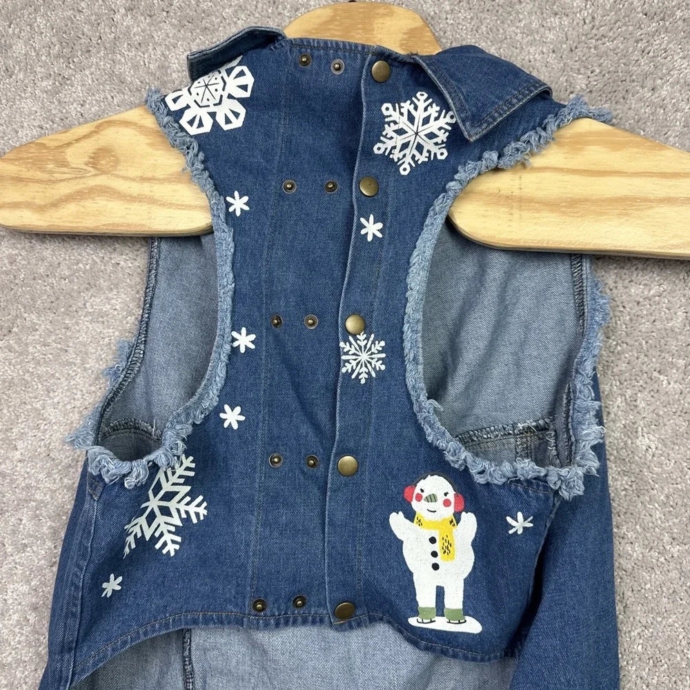 Ugly Denim Dog‎ Pet Vest Blue Wondershop Christmas Winter Sweater Costume XL